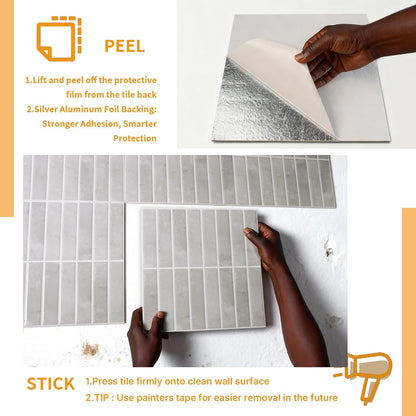 Peel and Stick Backsplash Tiles for Kitchen Bathroom - 10 Sheets 11.61" x 11.61" 3D Self Adhesive Wall Tiles Waterproof Hard PVC Ceramic Tile Easy DIY Installation Green