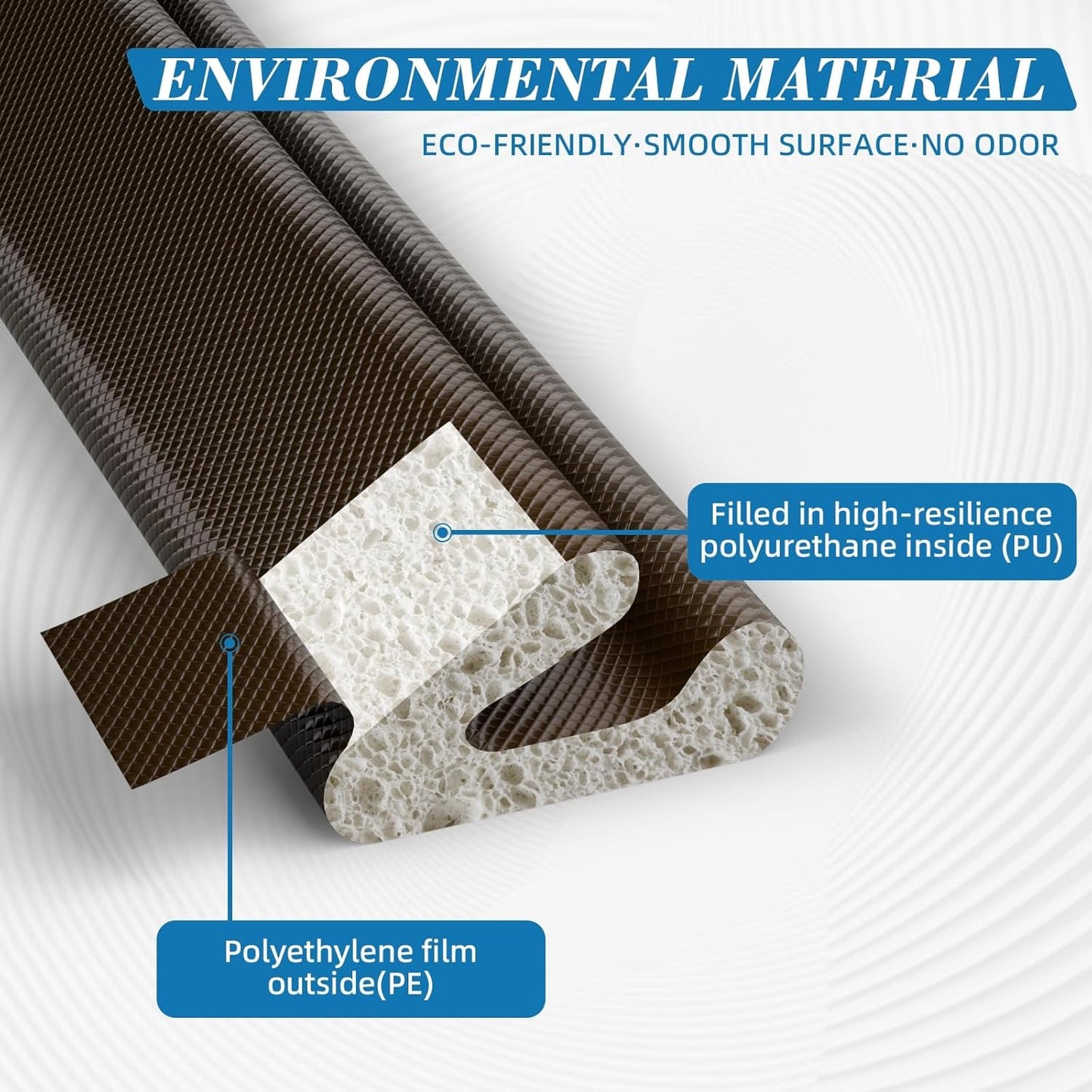 V-Shaped Thin Weather Stripping Door Seal, 19.7FT Small Draft Stopper for Doors, Foam Door Gap Filler, Insulation Winter, Soundproof,Noise-Reducing, Light-Blocking, Weatherproof Tape for Doors