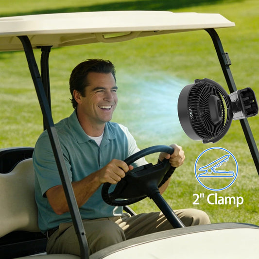 Clip on Fan 16000mAh: Portable Rechargeable Clamp Fan for Stroller Bed Camping Tent Golf Cart - Quiet Battery Operated with 3 Speed Strong Airflow LED Light Hook for Office Desk Outdoor (Black)