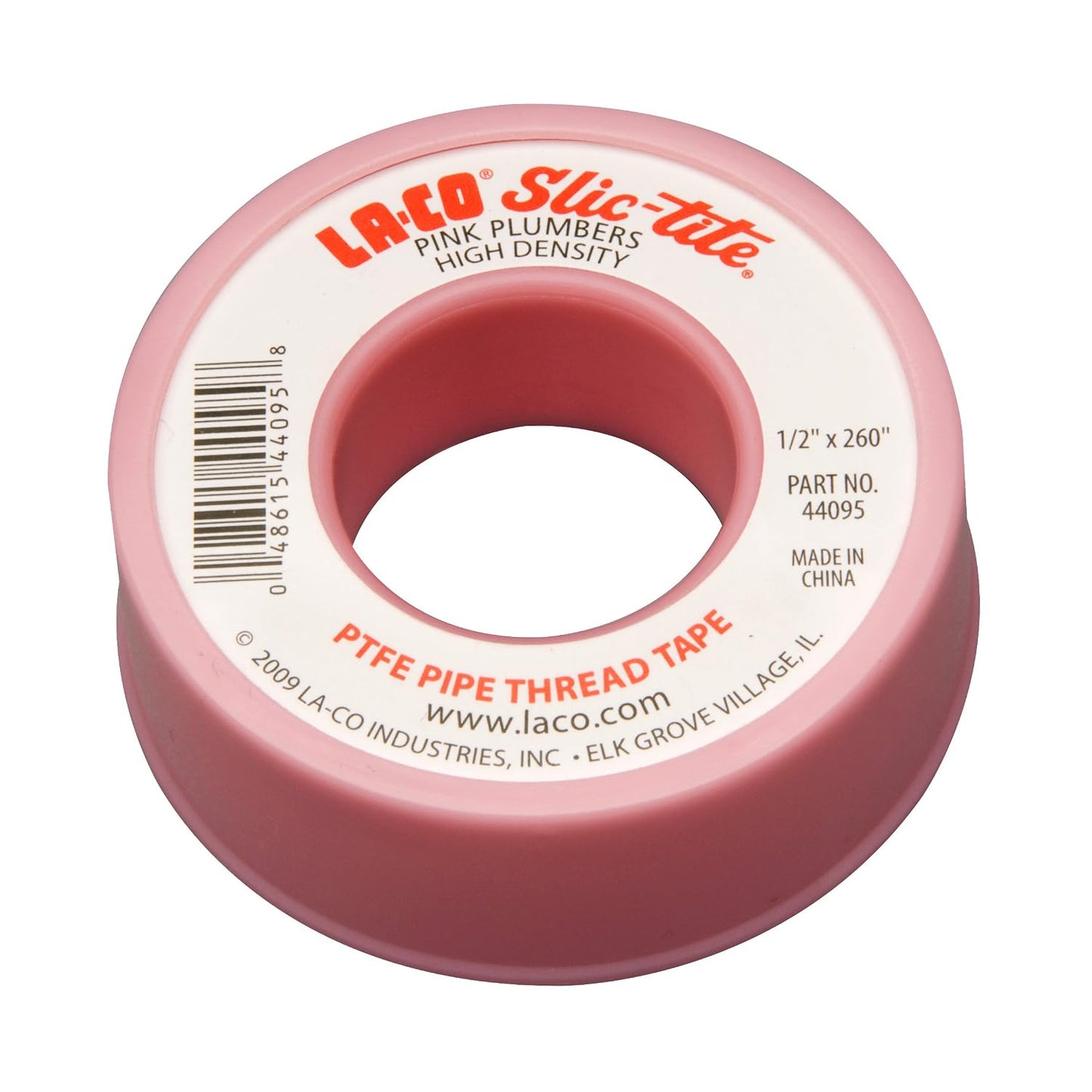 LA-CO 44095 Slic-Tite PTFE Pipe Thread Tape, Premium Grade [260" Length, 1/2" Wide], Pink