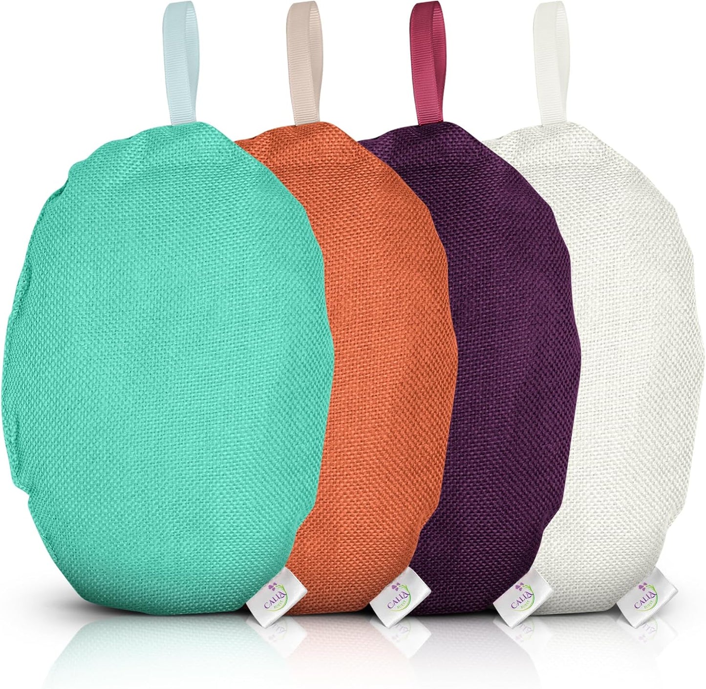 4 Pack Bamboo Charcoal Air Purifier Bags 200 Grams Each - Odor Absorber for Home, Car, Pets, Activated Charcoal Natural Freshener, Eco-Friendly & Reusable (Oval Shape)
