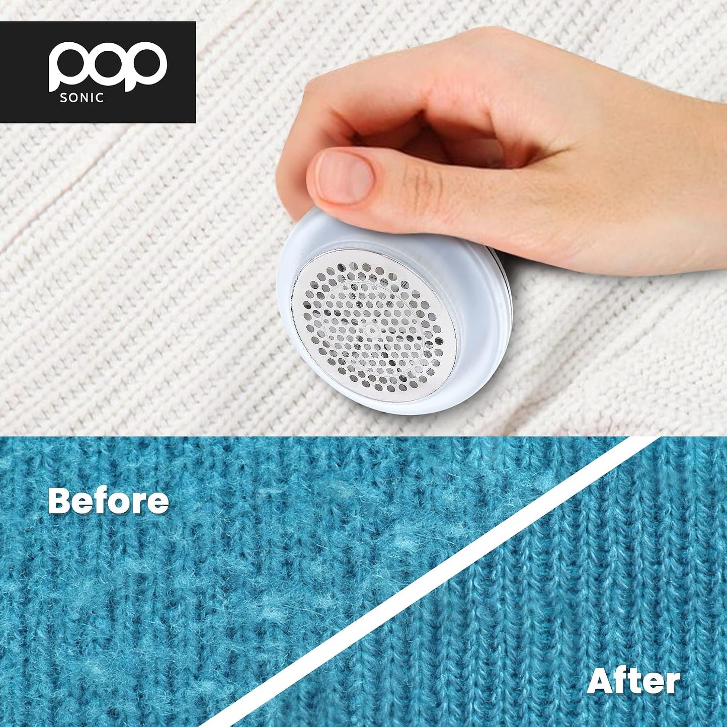 Fabric Shaver, Lint Remover Electric (Royal Blue) – Rechargeable, 6 Blade System, Fabric Lint Shaver w/LED Light | One-Touch Activation Pill Shaver for Clothes - Electric Lint Remover Fabric Shaver