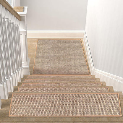 15Pcs Stair Treads for Wooden Steps With Self Adhesive, 8"x30" Non Slip Stair Runners-Peel & Stick Indoor Stair Carpet Runner, Resistant Runner for Kids, Elders and Pets, Black