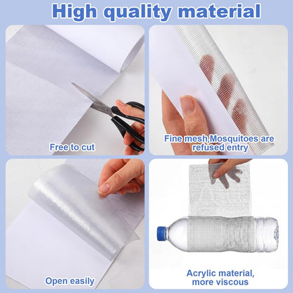 CroBlissful Extra Wide 5 inch x 20 ft Window Screen Tape Mesh Repair Strong Adhesive Waterproof Fiberglass Screen Repair Kit Patch for Window Door Tears Holes(Black)