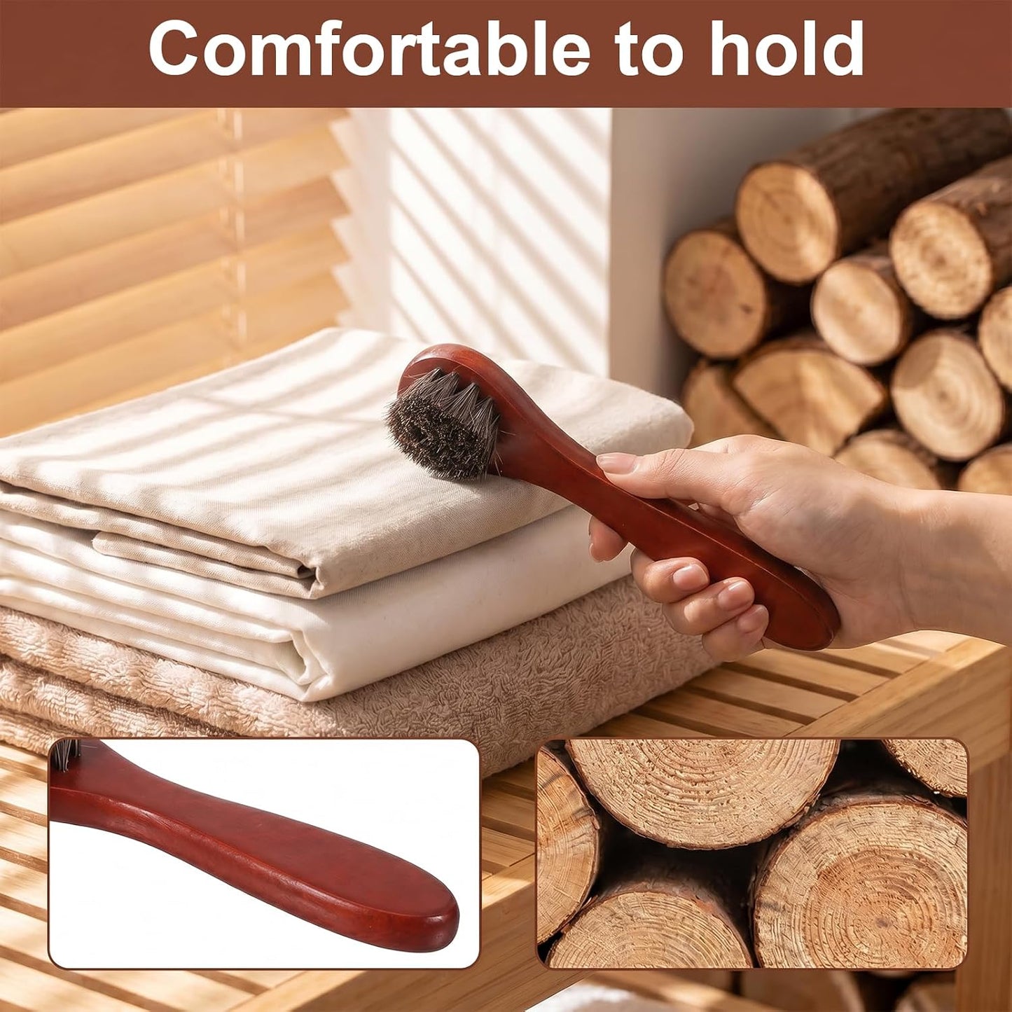 3pcs Stain Remover Dauber Brushes Wood Laundry Stain Brush | Wood Laundry Brushes for Stains on Clothes Shoes Small Stain Brush for Scrubbing Stains from Furniture Fabric Leather