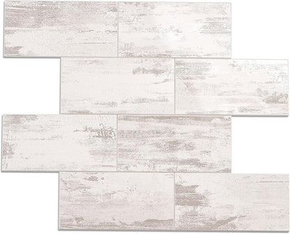 Havenly Peel and Stick Backsplash Tile for Kitchen & Bathroom Walls (White, 10 Tiles - 9.7 sq. ft. (0.9 m²))