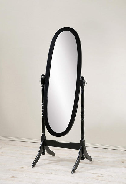 Roundhill Furniture Traditional Queen Anna Style Wood Floor Cheval Mirror, Cherry Finish