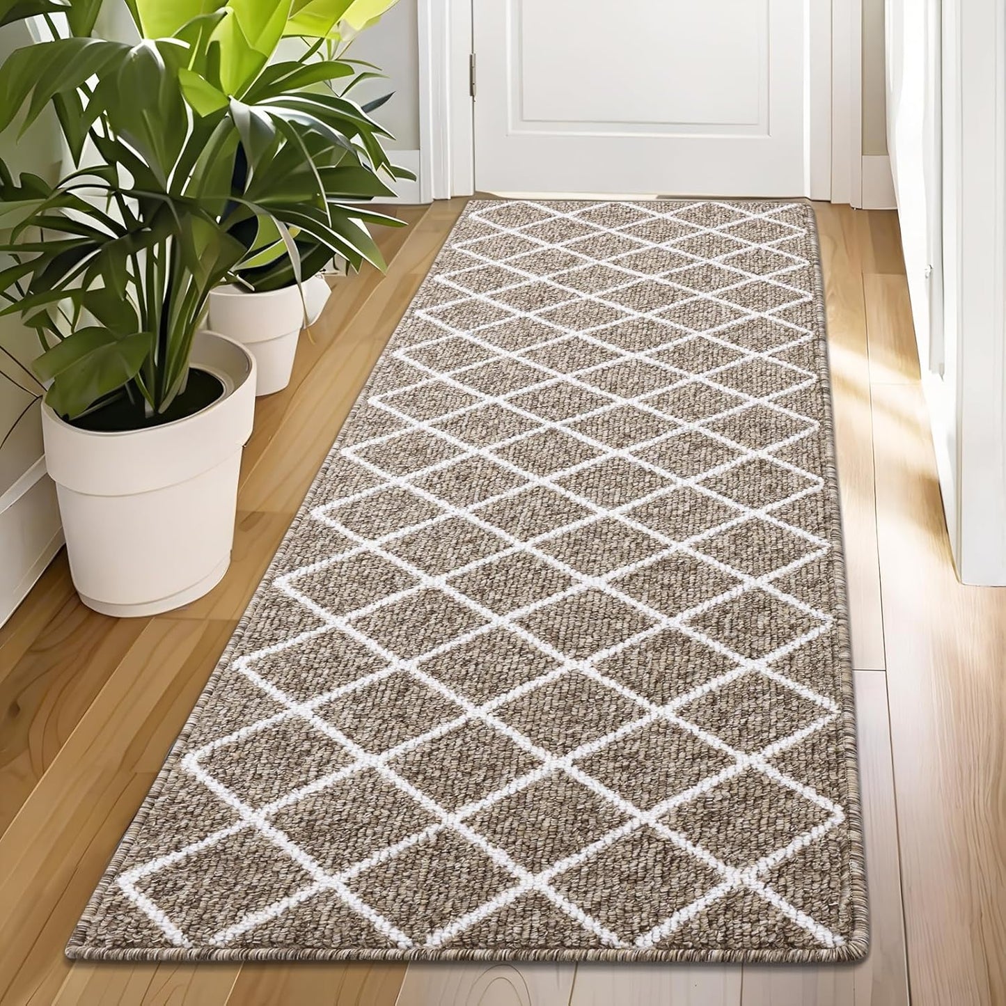 Finchitty Indoor Door Mat, Dirt Resistant and Absorbent, Low-Profile, Non-Slip, Washable Inside Floor Mats for Front Door, Back, and Entrance, 32" x 20", Grey
