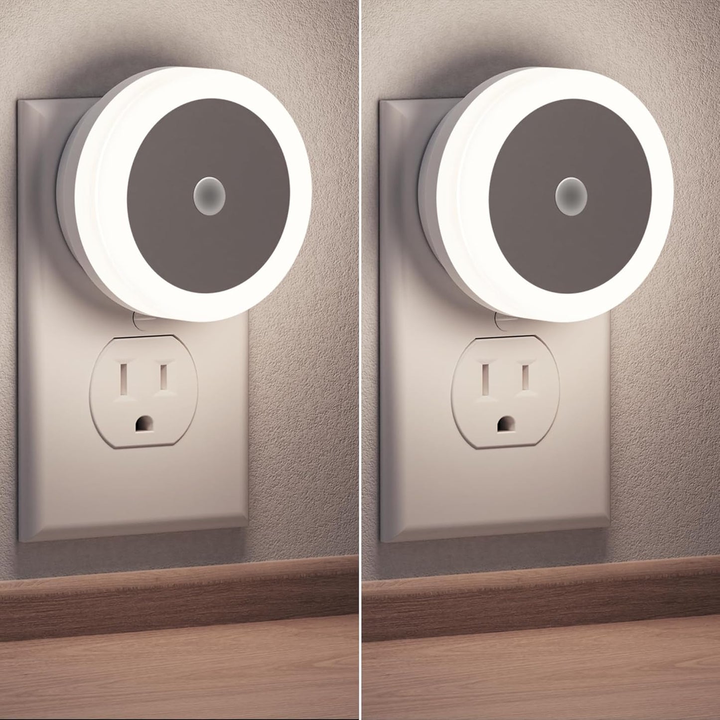 Briignite Motion Sensor Night Light, [2 Pack] Night Lights Plug into Wall, Auto On/Off Motion Activation Nightlight, Energy-Saving 0.6W LED, Daylight White, Ideal for Kids, Bedroom, Bathroom
