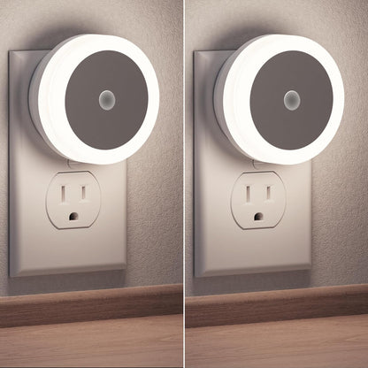 Briignite Motion Sensor Night Light, [2 Pack] Night Lights Plug into Wall, Auto On/Off Motion Activation Nightlight, Energy-Saving 0.6W LED, Daylight White, Ideal for Kids, Bedroom, Bathroom