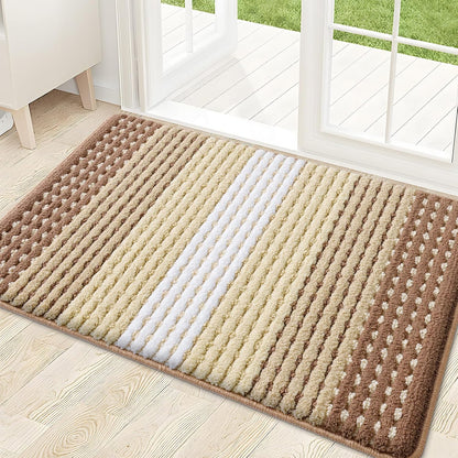 Kitinjoy Indoor Outdoor Door Mat, 32x20 Non-Slip Absorbent Dirt Trapper, Low-Profile Washable Inside Entrance Front Floor Mat, Sturdy Soft Entry Doormats for Entryway, Grey