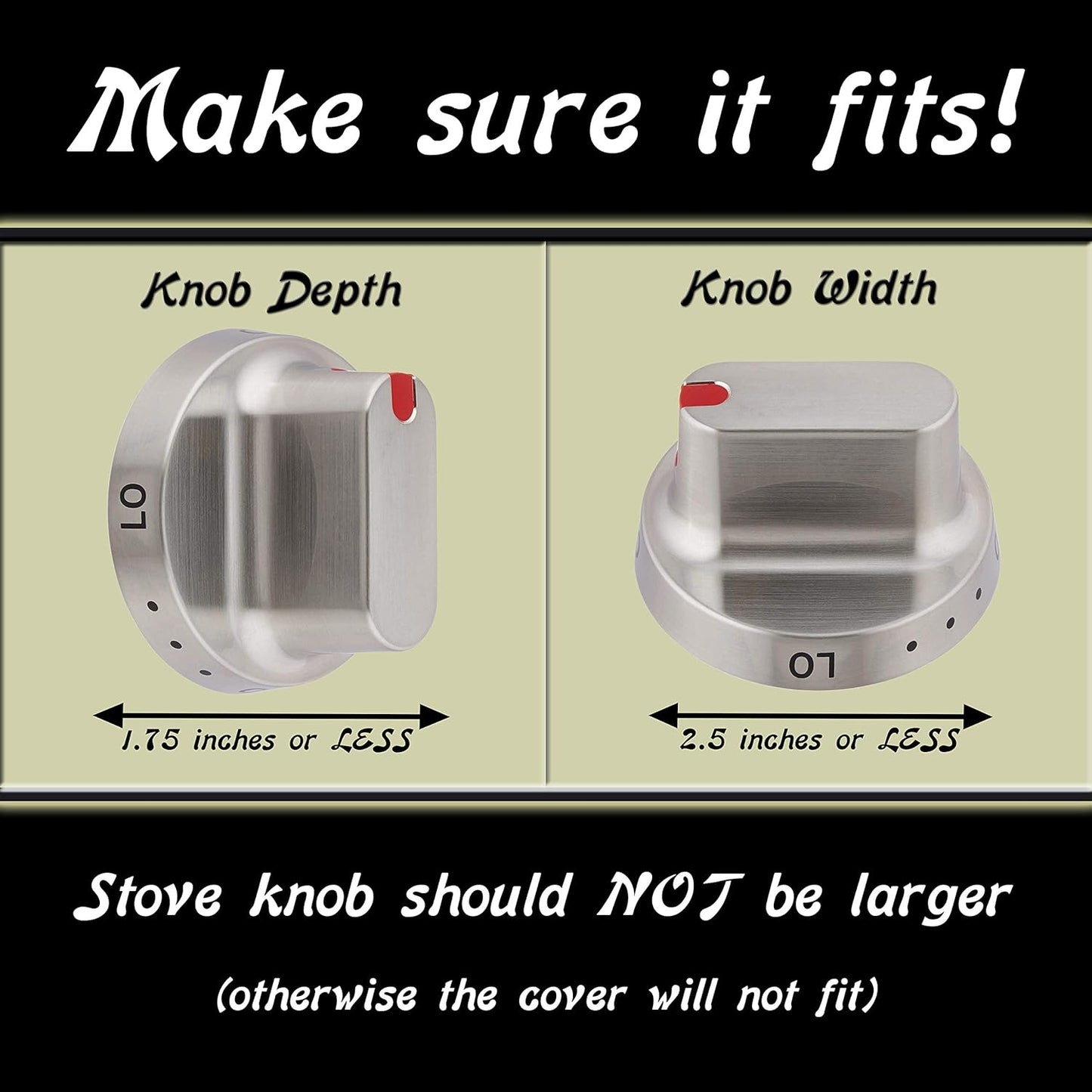6 Pack Clear Stove Knob Safety Covers - Protect Little Kids with A Child Proof Lock for Oven/Stove Top/Gas Range - Baby/Toddler Kitchen Safety Guard - Check Dimensions.