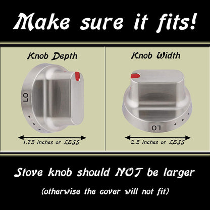 6 Pack Clear Stove Knob Safety Covers - Protect Little Kids with A Child Proof Lock for Oven/Stove Top/Gas Range - Baby/Toddler Kitchen Safety Guard - Check Dimensions.