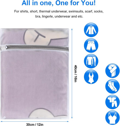 6 Pcs Laundry Bag, 12“x16”Mesh Laundry Bags for Delicates, Garment Gag for Washing Machine, for Daily Organization Travel Packing Wvzedm