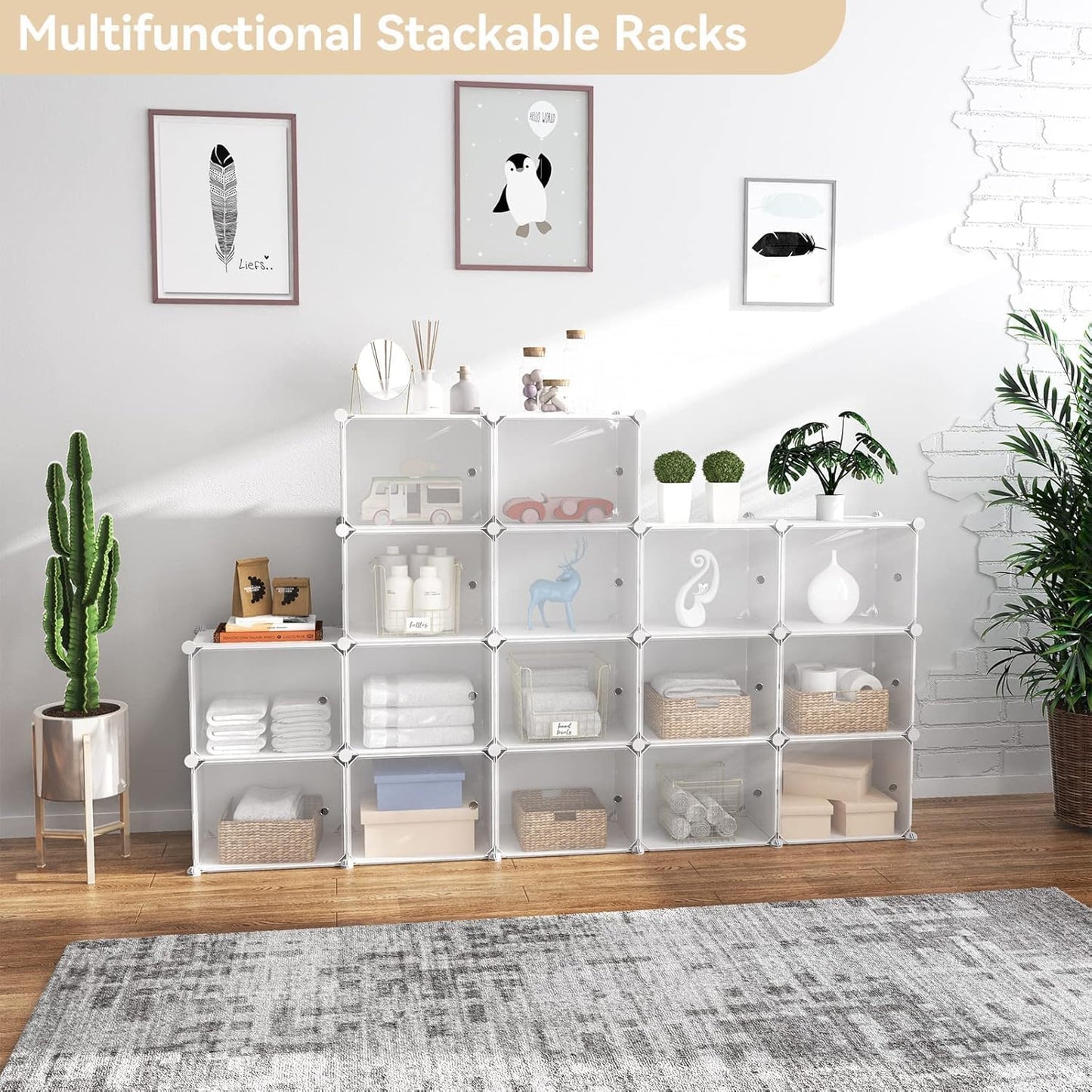 Portable Shoe Rack Organizer with Door, 96 Pairs Shoe Storage Cabinet Easy Assembly, Plastic Adjustable Shoe Storage Organizer Stackable Detachable Free Standing DIY Expandable 12 Tier Black