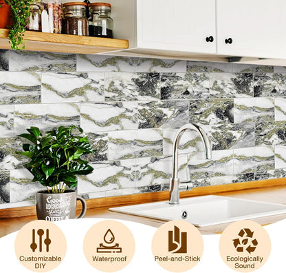 Havenly Peel and Stick Backsplash Tile for Kitchen & Bathroom Walls (White, 10 Tiles - 9.7 sq. ft. (0.9 m²))