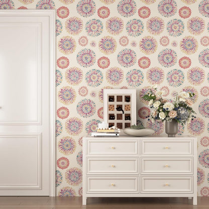 Blue Wallpaper Peel and Stick,Vintage Boho Floral Contact Paper 17.5" x 118", Retro Botanical Flower Wall Paper Self Adhesive Removable Waterproof for Walls Shelves Cabinet Table (Blue,Yellow, Green)