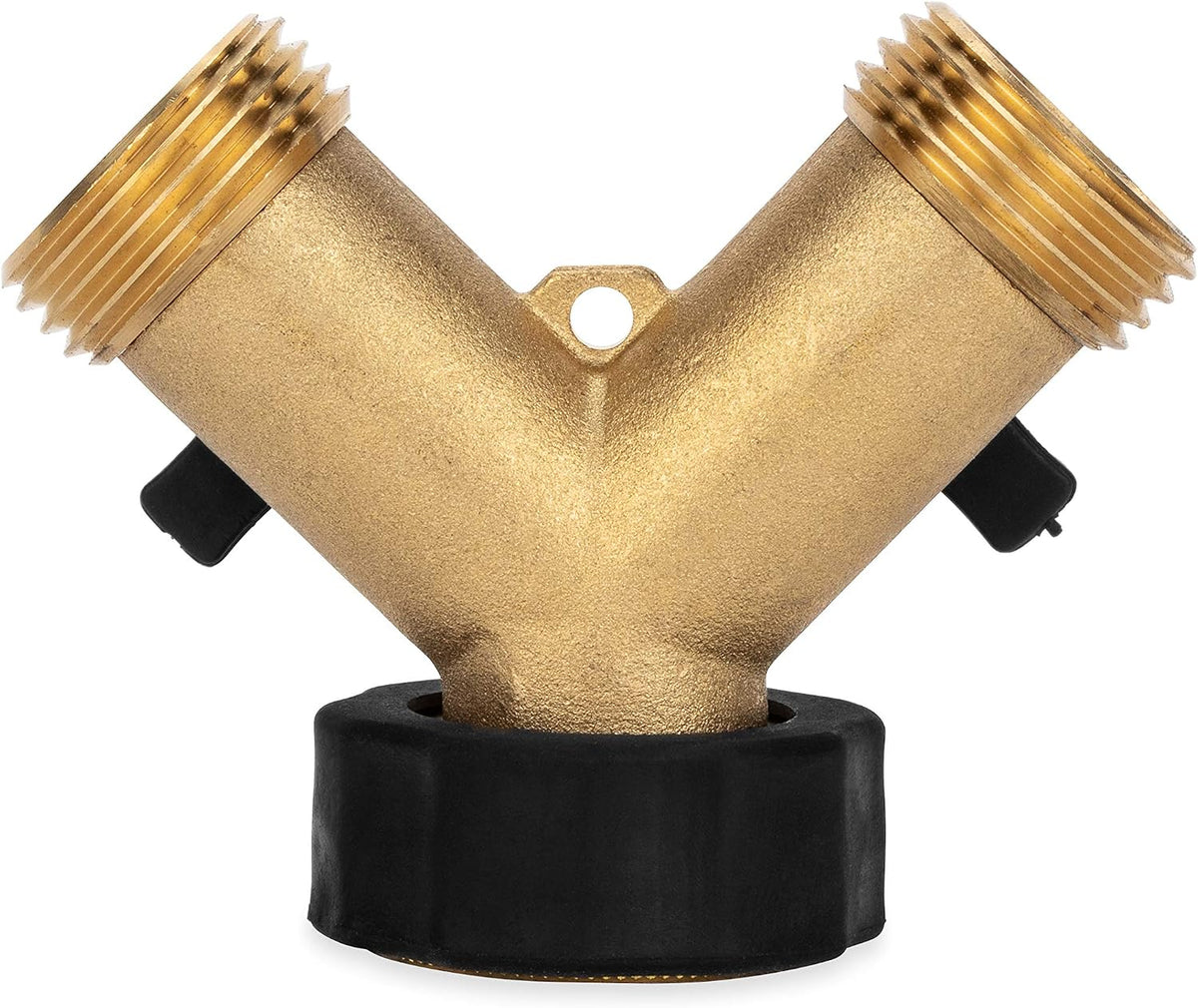 Camco Solid Brass Water Wye Valve- Easy Grip Valve Handles and Simple Water Hose Connection CSA Low Lead Certified - (20123)