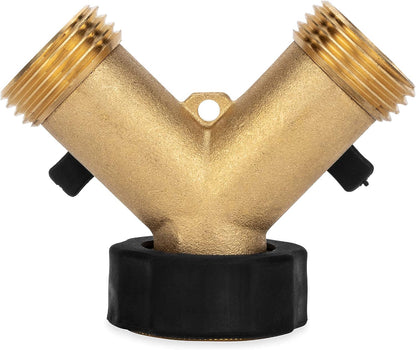 Camco Solid Brass Water Wye Valve- Easy Grip Valve Handles and Simple Water Hose Connection CSA Low Lead Certified - (20123)