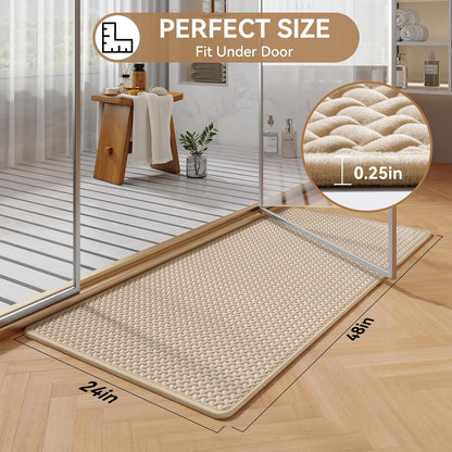 YDKGL Bathroom Rugs Non Slip, Super Absorbent Quick Dry Bath Mats for Bathroom, Foam Weave Texture Thin Bath Rugs Washable with Rubber Backing Fit Under Door Outside Shower,16" x 24“