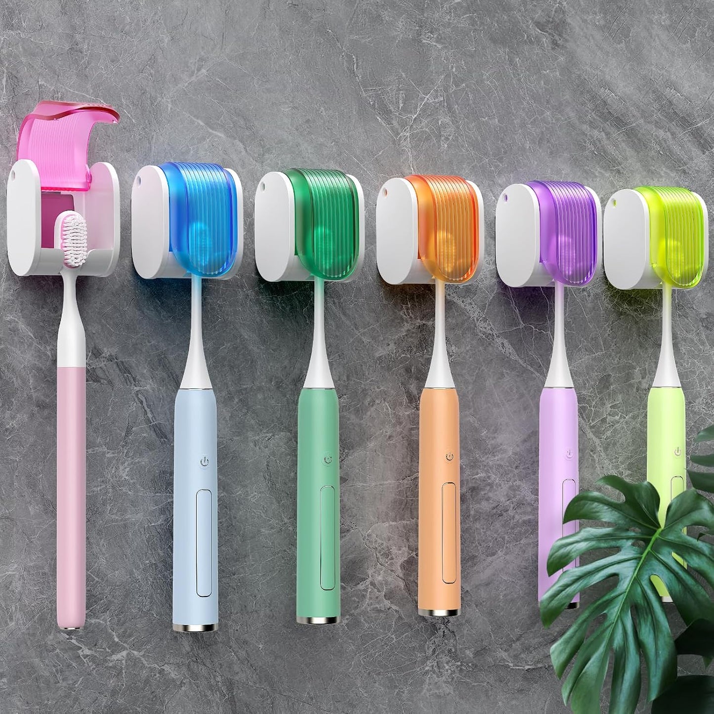 Toothbrush Holders for Bathrooms【Upgrade Single Slot Design】 Toothbrush Holder Wall Mounted with Cover Moisture-Proof and Dust-Proof Toothbrush Storage Organizer for Shower Family and Travel 3PCS