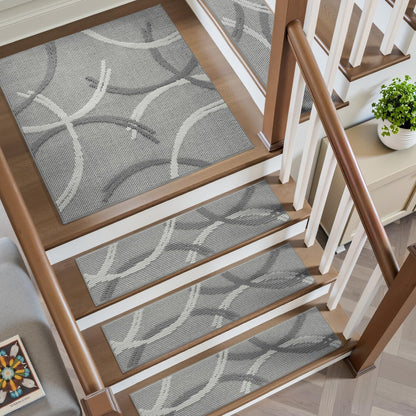 PADOOR Stair Treads Non Slip 15 PCS, 3D Peel and Stick Stair Treads for Wooden Steps Indoor, Residue-Free Adhesive Stair Runner for Kids, Elders & Pets, Washable Carpet for Stairs,8"x30",Brown