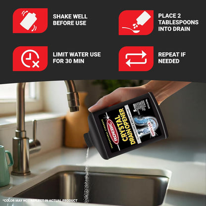 Roebic Liquid Drain Cleaner, Kitchen Sink Grease and Pipe Clog Remover, Professional Strength, 32 fl oz (1 Quart)