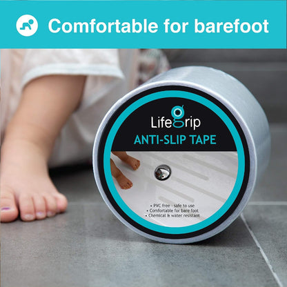 LifeGrip Anti Slip Transparent Anti Slip Tape, 2 inch by 30 feet, Non-Slip Traction Grip Tape to Tubs, Boats, Stairs, Clear, Soft, Comfortable for Bare feet (2" X 30')