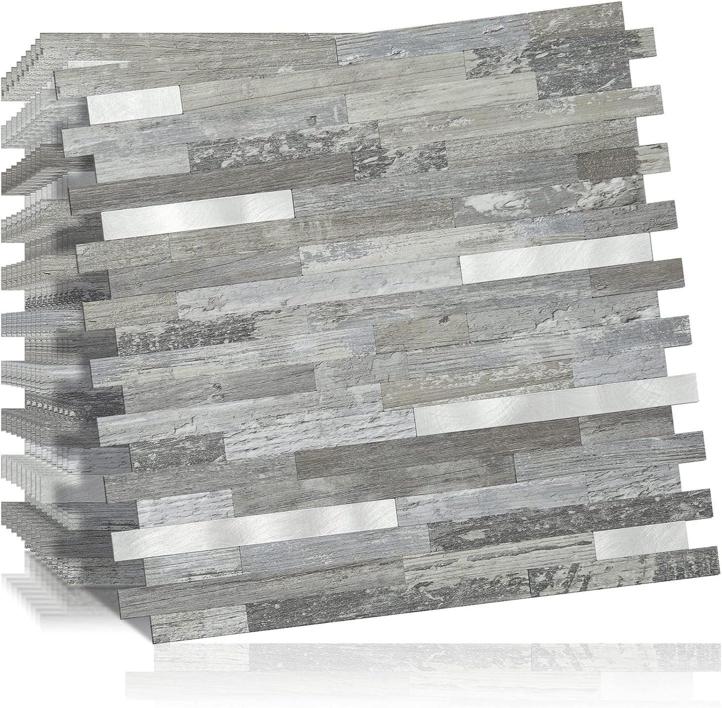 DICOFUN 10-Sheet Peel and Stick Backsplash Wall Tile, PVC Kitchen Backsplash Peel and Stick in Sandstone, 9.4 sq.ft