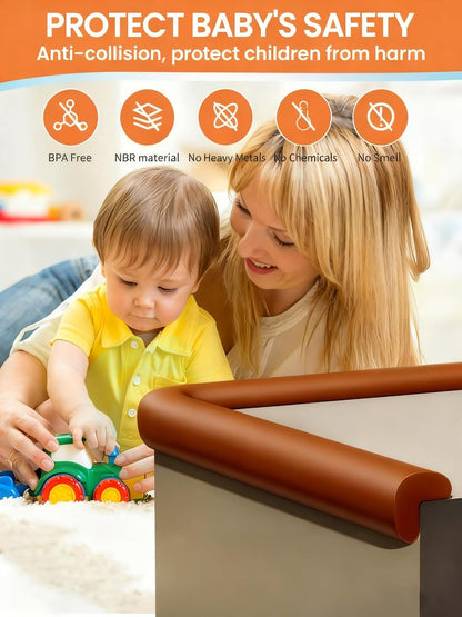16.4FT L-Shape Baby Corner Protector Guards, Pre-Taped, 0.47''Thick | Edge Safety Bumpers for Furniture & Sharp Table Corners, with 10 Corners, Waterproof Soft Foam Adhesive Guard Cushion, White