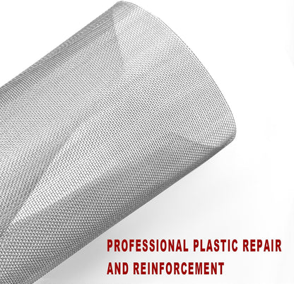 5 PCS Plastic Welding Mesh, Stainless Steel Wire Mesh Screen for Car Bumper Repair, Thermoplastic Repairs Weld Kit for Window Screen Fireplace Net, Universal Car Accessories