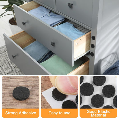 800Pcs Small Felt Pads, Self-Adhesive EVA Foam Furniture Pads, Round Felt Furniture Stickers Floor Protectors for Desks Drawers Vases Photo Frames Cabinets Doors Candlesticks - Black