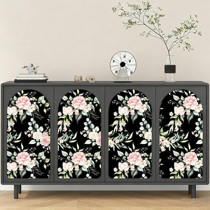 Pink Floral Peel and Stick Wallpaper Self Adhesive Removable Thick Vinyl Watercolor Botanical Flower Accent Wall for Bedroom Bathroom Living Room Renter Friendly 17.7" x 118"