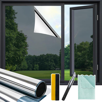 Niviy Window Privacy Film Static Cling Non-Adhesive Window Film Frosted Glass Bathroom Door Decoration Privacy Covering (17.7"x 78.7")