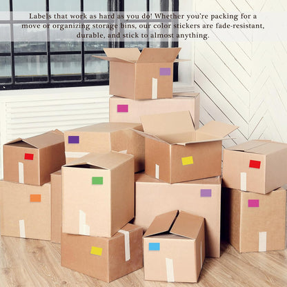 240 Pack Colored Labels Stickers,3 x 2 Inch Tear Resistant No Residue Moving Labels,8 Color Removable Waterproof Vinyl Label Stickers