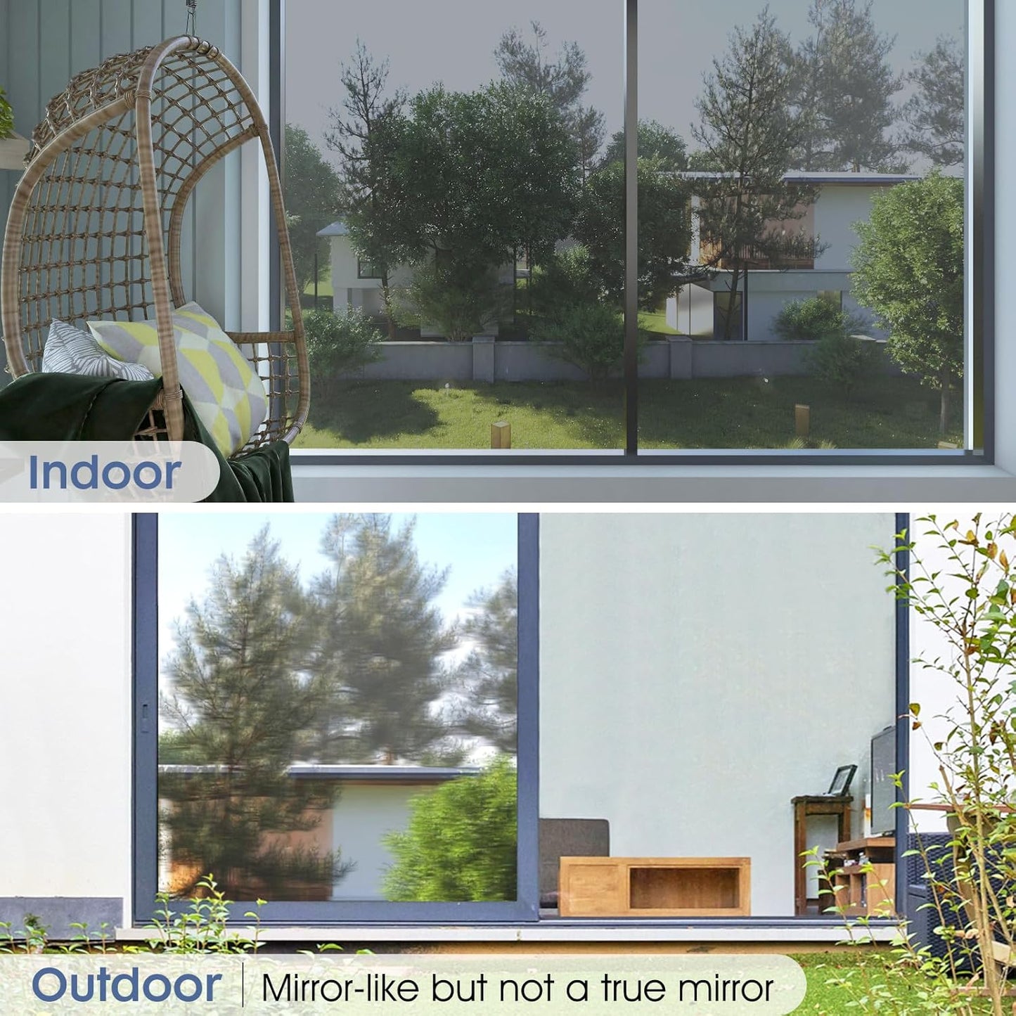 rabbitgoo Window Privacy Film, Decorative Stained Glass Window Film, Sun Blocking Glass Clings, Renter-Friendly Static Cling Frosted Sticker Covering for Home Door, Rainbow Tulip 17.5" X 78.7"