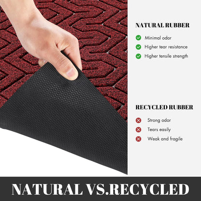 Yimobra Front Door Mat Outside Entrance 29.5x17, Waterproof Heavy Duty Outdoor Mats for Front Door, Non Slip Rubber Entry Mat for Garage Patio Indoor, Grey
