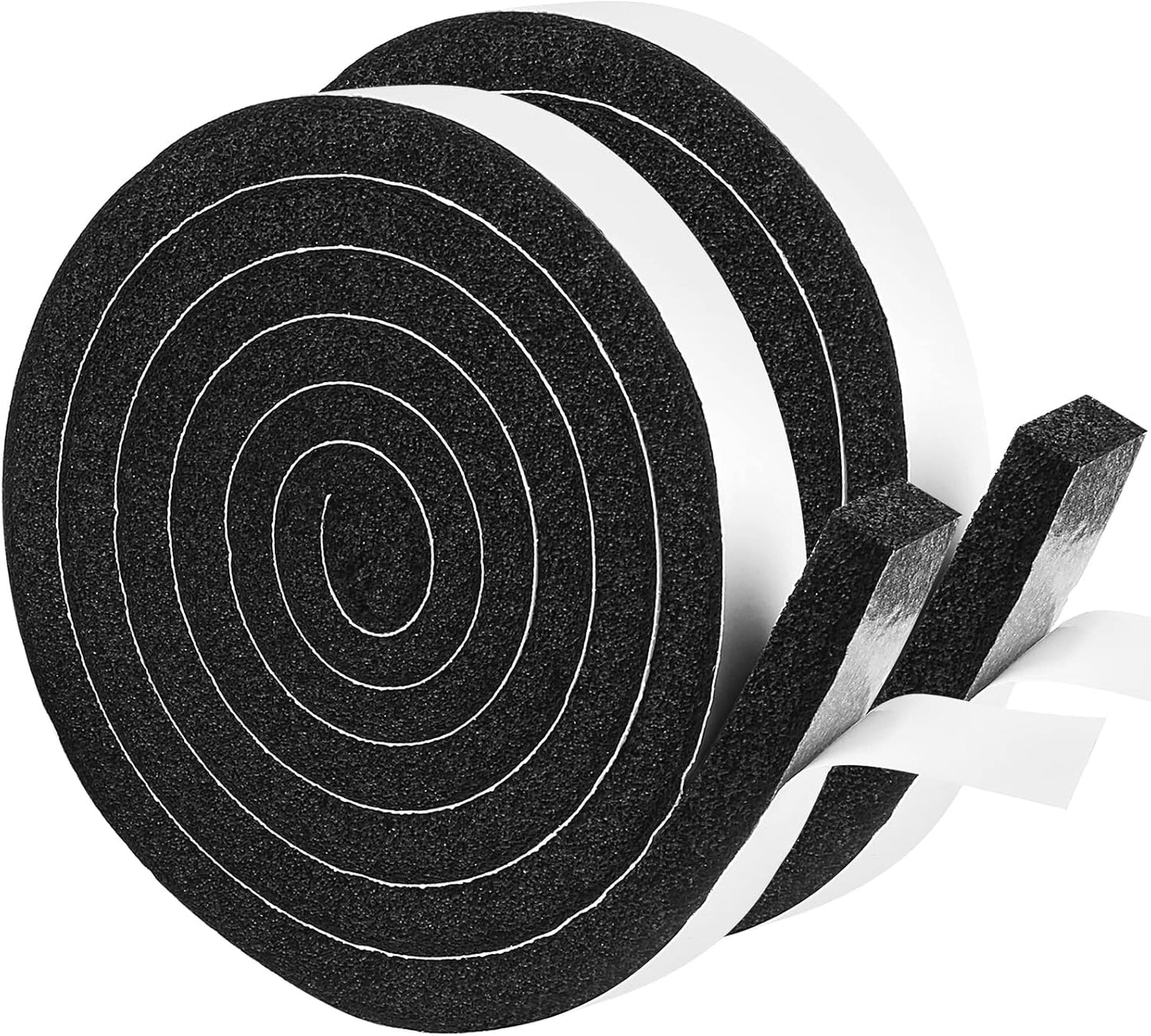 Seal Foam Tape,1/2 Inch W x 1/8 Inch T Weather Stripping for Door and Window,High Density Single Sided Closed Cell Door Insulation Weather Strip, 3 Rolls Total 50FT Black