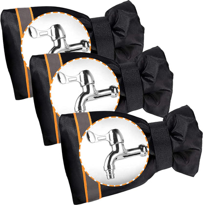 Outdoor Faucet Socks - 5.9" W x 7.7" H for Winter Freeze Protection, Tap Cover, Spigot Cover - 3 Piece