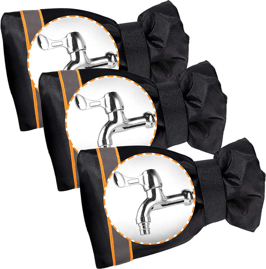 Outdoor Faucet Socks - 5.9" W x 7.7" H for Winter Freeze Protection, Tap Cover, Spigot Cover - 3 Piece