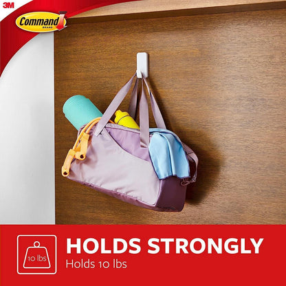 Command 10 lb XL Heavyweight Hook, 2 Wall Hooks and 6 Strips, Damage-Free Hanging with Adhesive, Heavy Duty Hanging Great for Back to School Dorm Organizers
