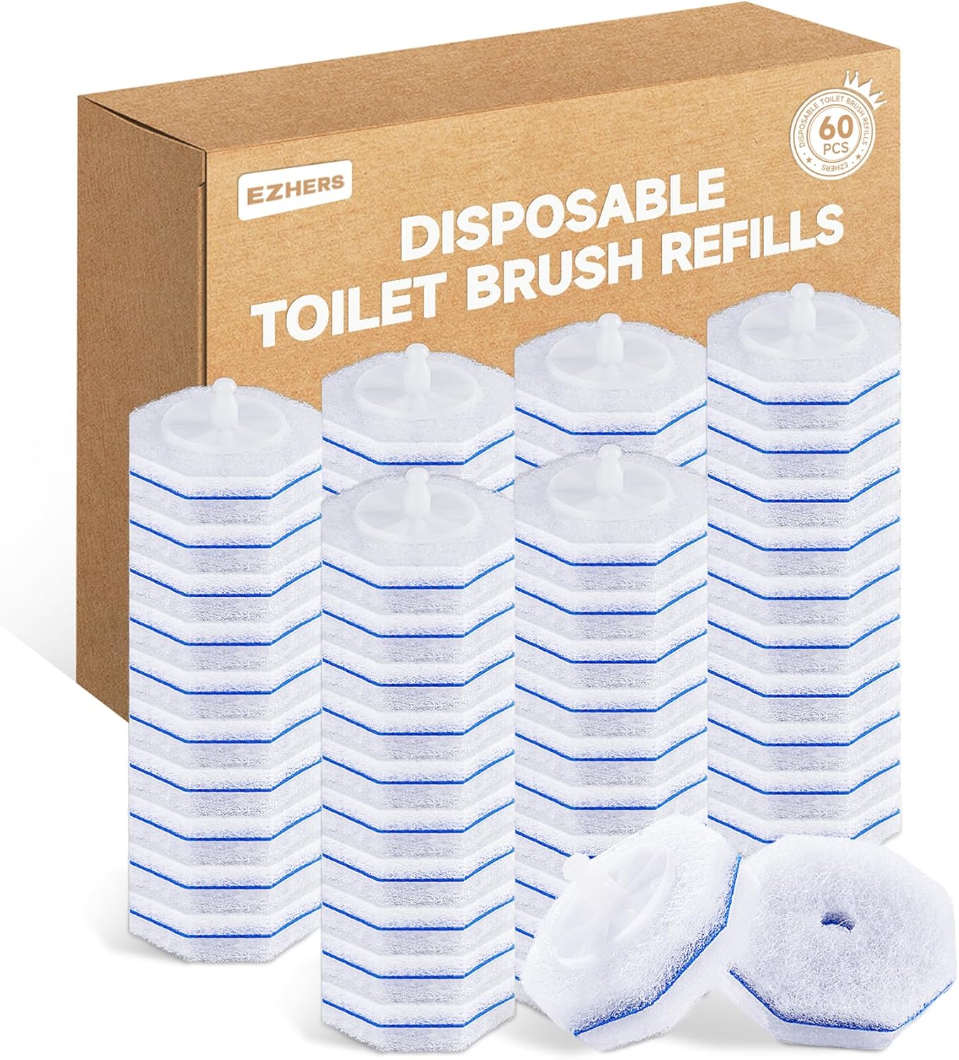 20 Count Toilet Wand Refills for Clorox, 5X Cleaning Power Toilet Bowl Cleaners & High-Density Disposable Toilet Scrubber Refill - No Falling Apart, Instant Foam for Bathroom Cleaning