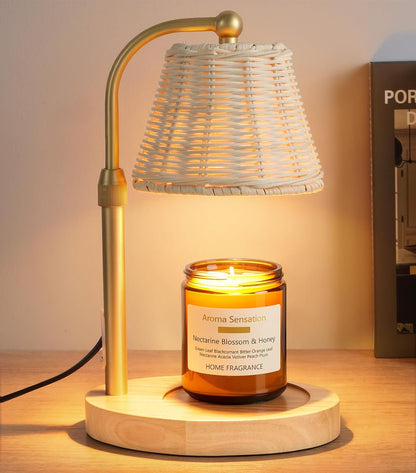 Candle Warmer Lamp with Timer Dimmer, Crystal Candle Lamp Birthday Gifts for Women, Mom, House Warming Gifts Wax Melt Warmer for Jar Candles with 2 Bulbs, Gold