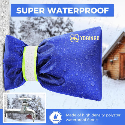 Outdoor Faucet Covers for Winter Freeze Protection, Hose Bib Covers for Winter, Water Spigot Cover Winter Insulated, 2 Pack 6.7" x 9.5" Pipe Insulation Cover Socks Outside Faucet Freeze Protector Blue