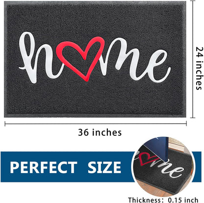 EARTHALL Door Mat Outside Inside Home Doormat, 30"x17.5", Durable Floor Mat Non Slip Mat Ultra Absorb Mud Easy Clean Front Doormat for Garage, Entryway, Patio, High Traffic Areas, Black