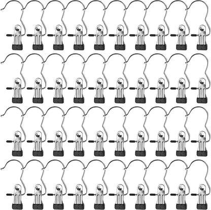 Tosnail 40 Pieces Boot Hanger Clips, Stainless Steel Laundry Hooks, Closet Hanging Clips, Space Saving for Jeans, Hats, Tall Boots, Towels