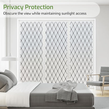 LUTE Window Privacy Film, Frosted Glass Window Film for Bathroom, Static Cling Removable Heat Control Glass Coverings, Non Adhesive Opaque Door Sticker for Home Office (Pure, 17.5" x 78.7")