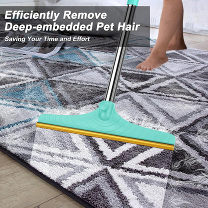 B-Land Carpet Rake for Pet Hair Removal, Reusable Pet Hair Remover with 60” Adjustable Long Handle, Carpet Scraper Broom Dog Cat Hair Remover Tool Fur Sweeper for Rugs, Mats