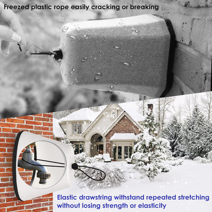 2 Pack Outdoor Faucet Cover for Winter Freeze Protection - Reusable Foam Hose Bib Spigot Insulated Cover