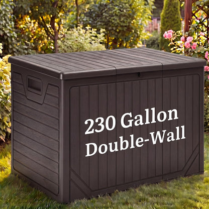 YITAHOME 100 Gallon Large Outdoor Deck Box | Waterproof Resin Storage Box, Lockable Indoor Outdoor Storage Container for Patio Furniture Cushions, Pool Accessories